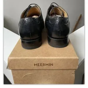 Meermin Elton Mens Black Dress Shoes UK Size 10 E, Preowned With Box And Shoebag Meermin | Shoes | Meermin Elton Mens Black Dress Shoes Uk  main image 4